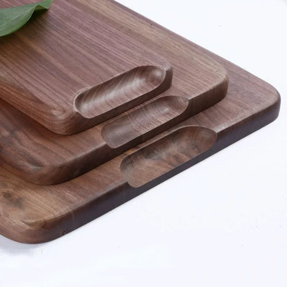 Japanese Black Walnut Rectangular Tea Trays Solid Wood.