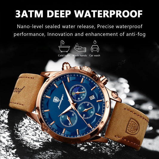 Men Quartz Watch Luxury Sports Waterproof Chronograph Luminous Date -