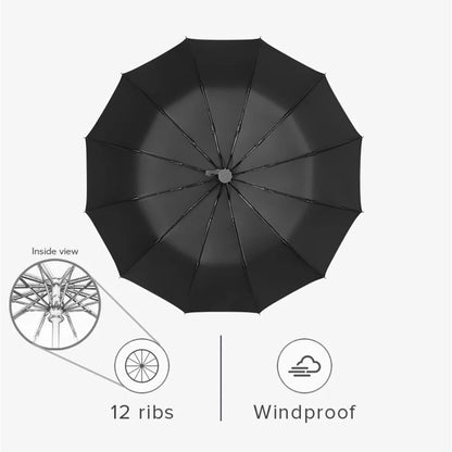 12 Bones Windproof Double Layer Umbrella Fully Automatic Large Umbrella