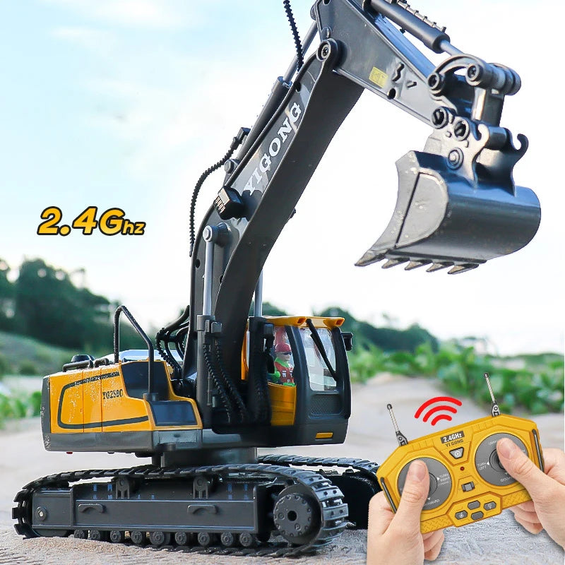 Remote Control Car. Excavator, Dump Truck, Bulldozer Toys