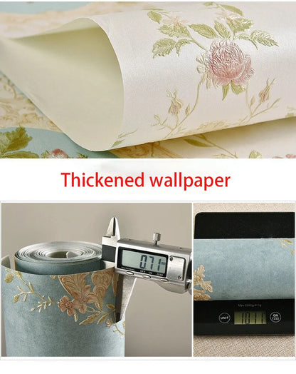 Self adhesive wallpaper simple and warm European three-dimensional relief wallpaper