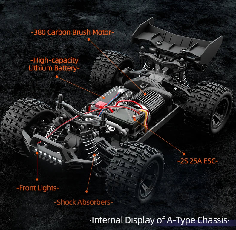 Remote Control 2.4G 4WD Off Road Monster Truck. C8810 35KM/H Brushed.