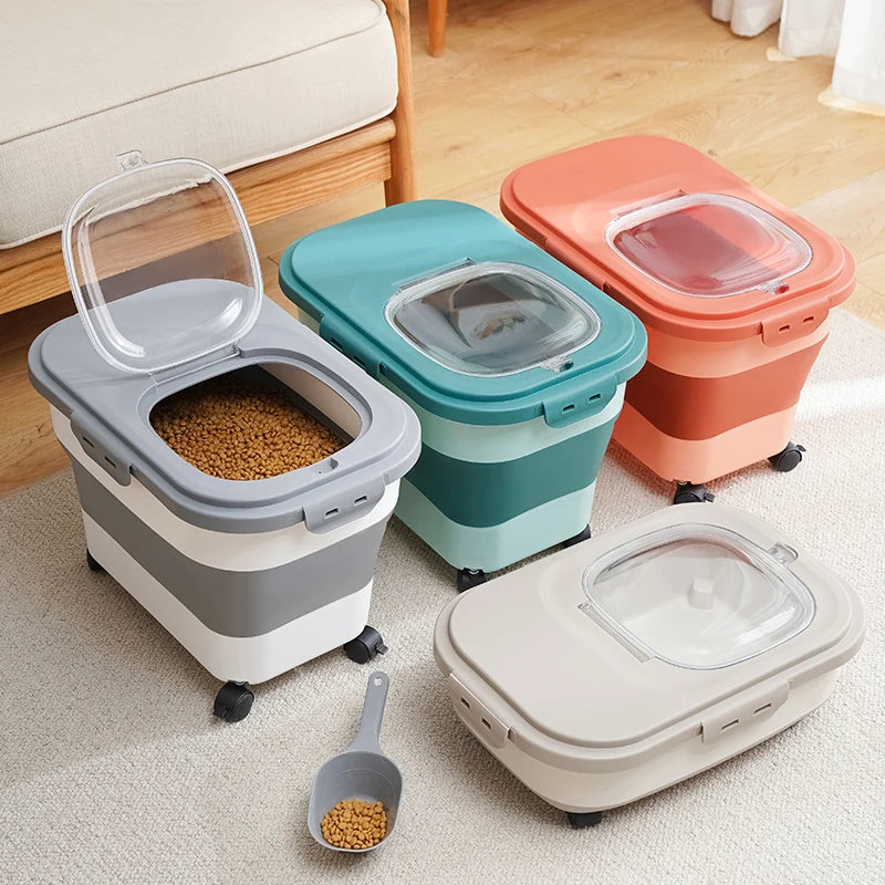 Dog Food Storage Container. Dry Cat Food Box With Lids Airtight.