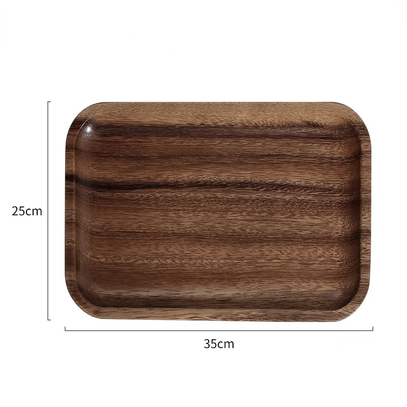 Tea Tray Rectangular Afternoon Tea Coffee Tray Simple Acacia Wood