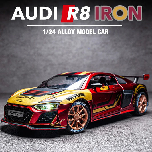 1:24 Audi R8 Track Edition Sports Car Alloy Acousto-Optic Model Doors Open*