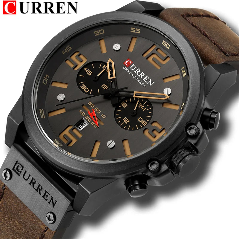 Curren 8314 Quartz Watch for Men Chronograph Sport Men's Watches