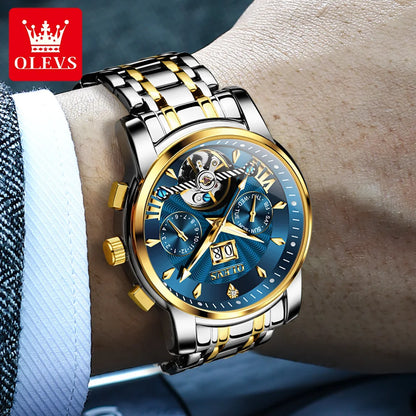 Men's Watch OLEVS 9965 Hollow Automatic Movement Waterproof Luminous