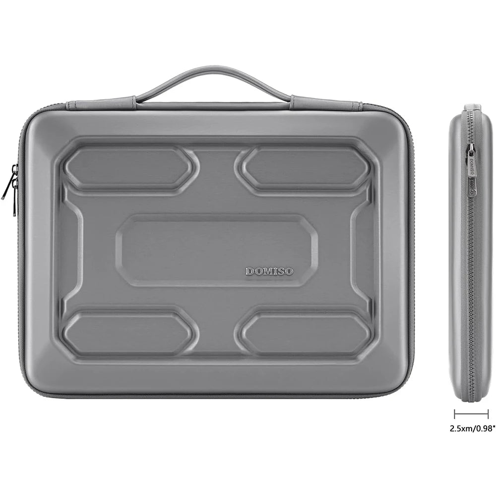 Waterproof Laptop Sleeve with Handle Shockproof EVA Protective Case Silver