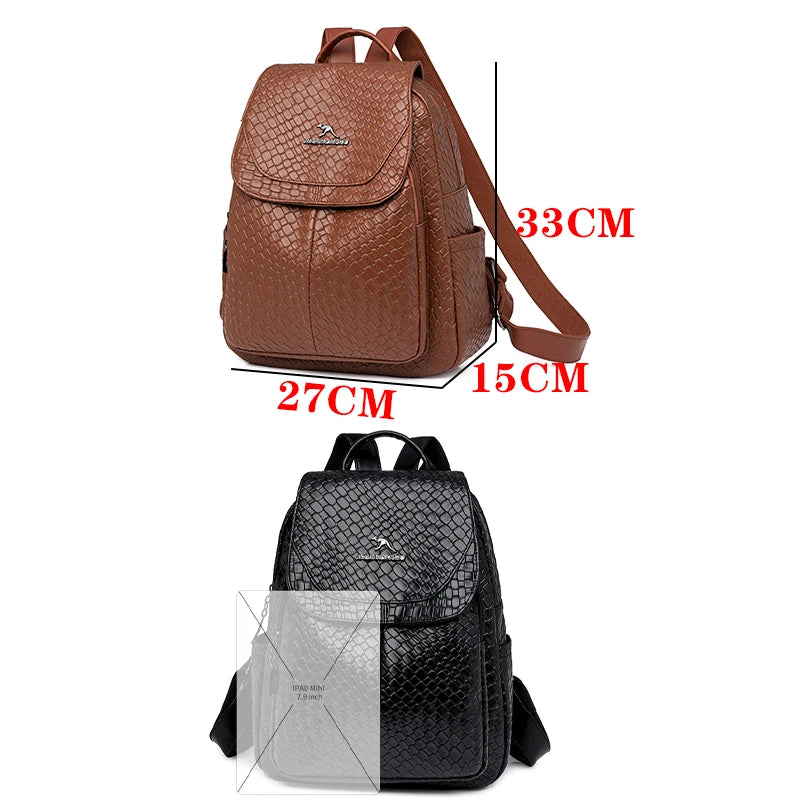 Leather Backpack High Quality Design Rucksack. PU Leather