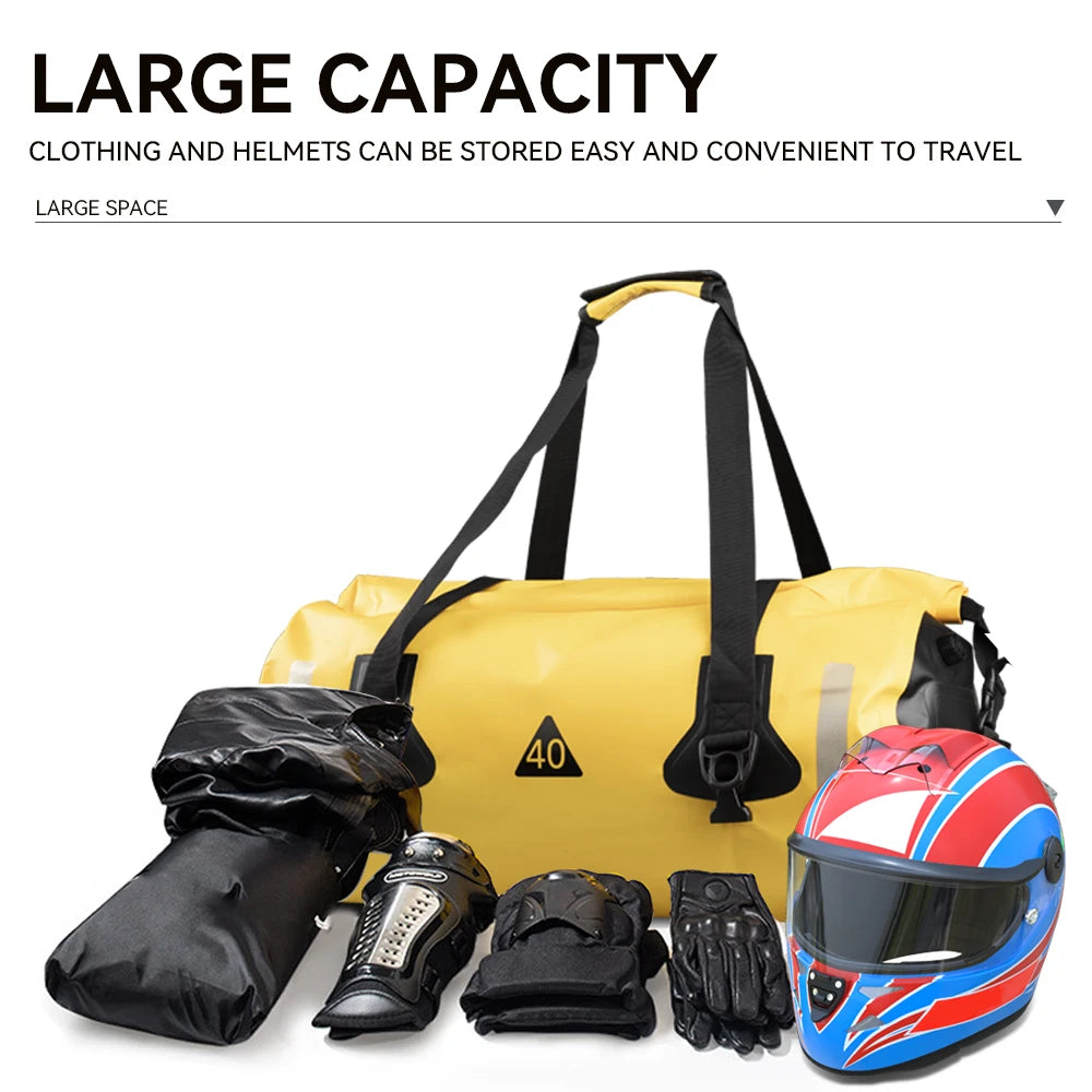 Motorcycle Bag PVC Dry Sack Bag Waterproof 40L 60L 80L, Shoulder Bag