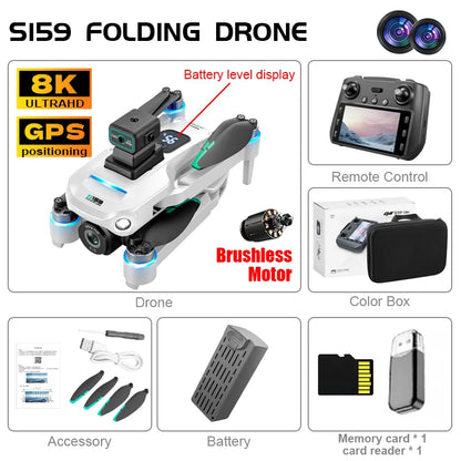 S159 Drone Pro 8k Camera Four-Axis Screen Remote Control 5G WIFI GPS FPV