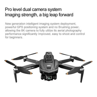 V168 Drone Pro Three Camera 8K Wide Angle GPS Four-way Obstacle Avoidance