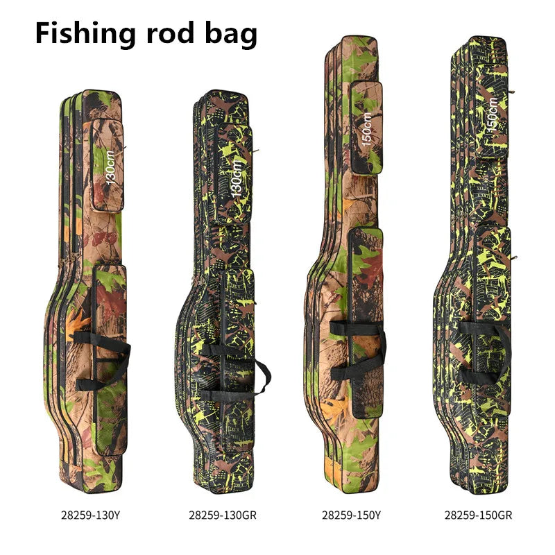 🐟 Fishing Rod Holdall 1.3m/1.5m 2-layer foldable double shoulder rod bag.🐟