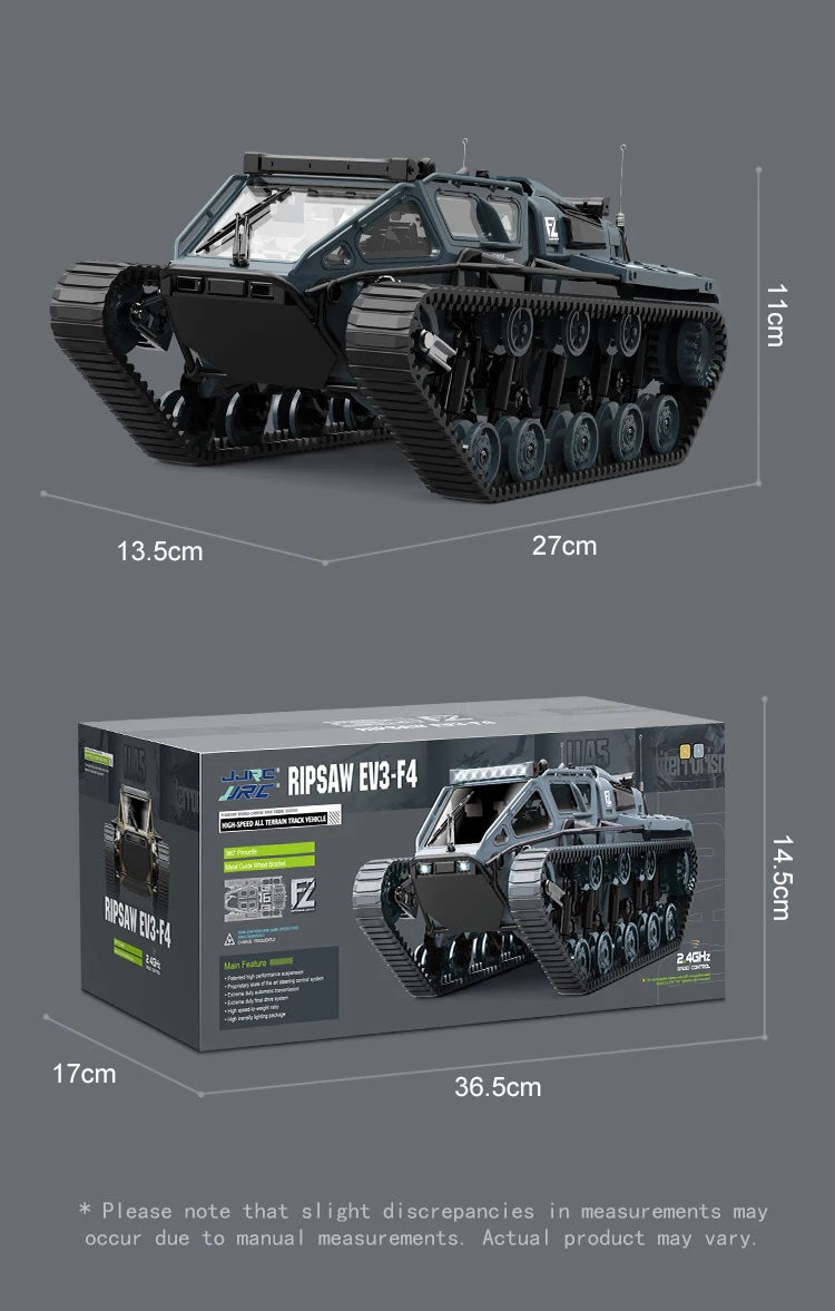 💚 RC Tank JJRC C8812 LED Lights Tracked Tank Off-Road Vehicle 💚