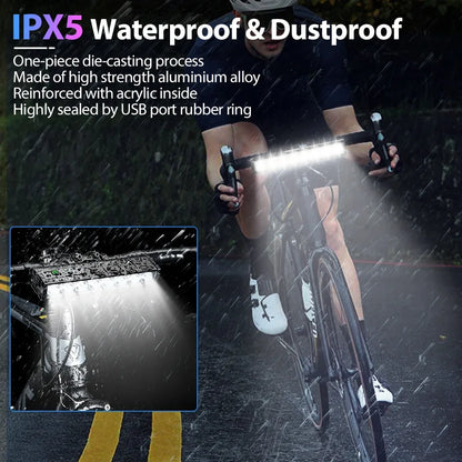 Bicycle Light Front 10000 Lumen 10000mAh Waterproof Flashlight USB Charging