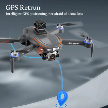 New S28 Max GPS Drone 8K HD Dual Camera 4.5" with Screen Control Remote