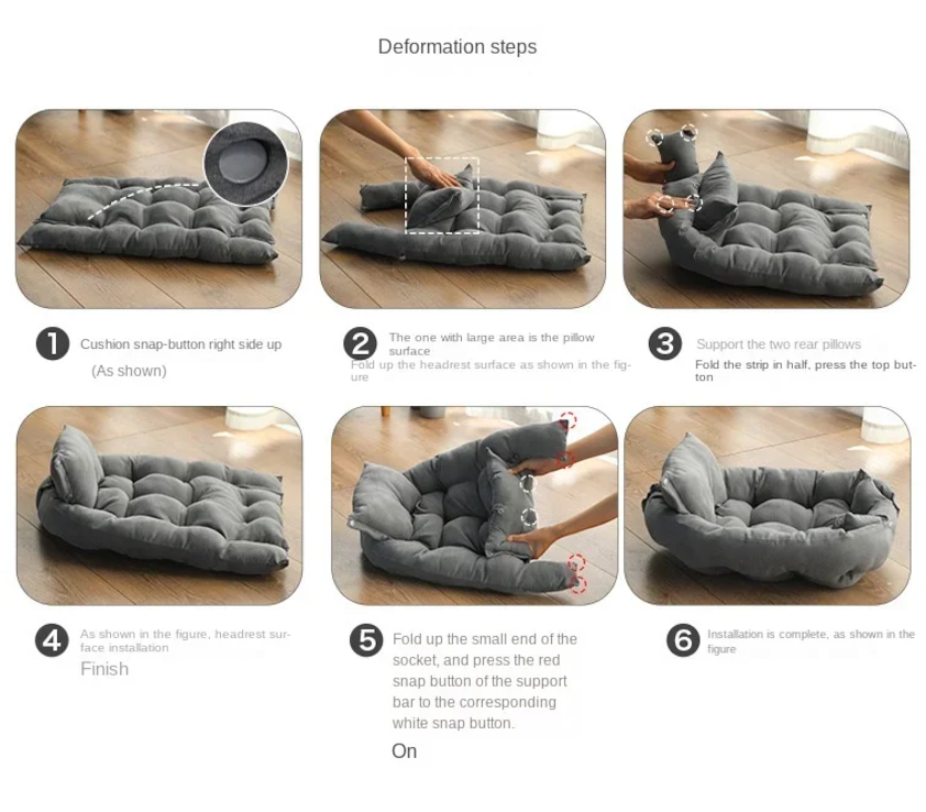 Dog Bed Multi-functional Folding Pet Sofa Bed. Can Be Opened Flat or Enclosed.