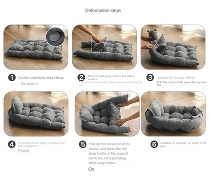 Dog Bed Multi-functional Folding Pet Sofa Bed. Can Be Opened Flat or Enclosed.