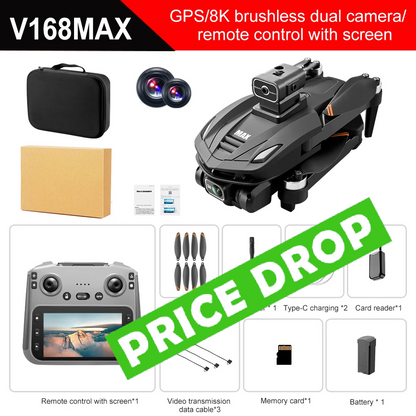 💚V168 MAX 2025 Screen Remote 5G Transmission GPS 8K Pro Camera💚