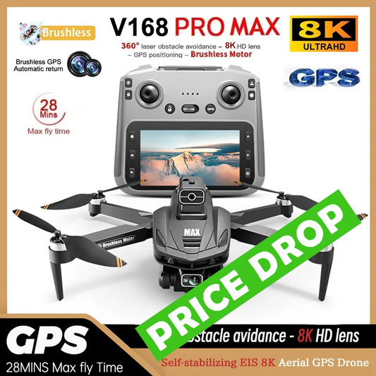 💚 Drone V168 MAX 2025 New + Screen Remote 5G GPS 8K Pro Camera 💚